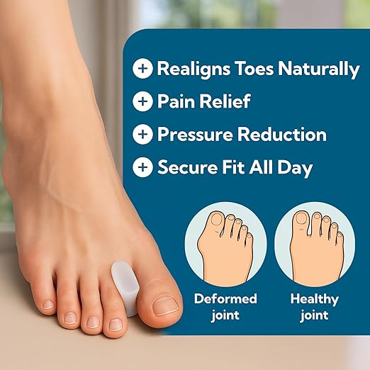 Dr. J's One Step Shop Bunion Relief Separators – Podiatrist Recommended Silicone Spacers for All Foot Types– 8-Pack First Interspace Aligners for Overlapping Toes, Calluses, Hammertoes and Corns