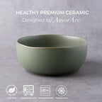 AmorArc Stoneware Cereal Bowls for Kitchen, 28oz Large Ceramic Soup Bowls Set - Image 6