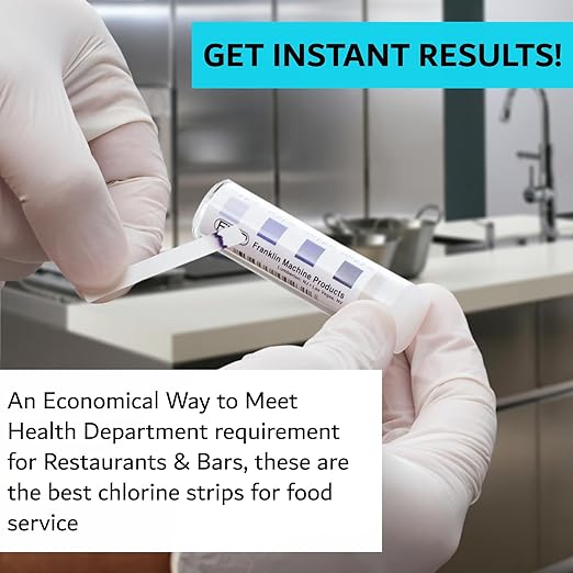 Restaurant Sanitizer Test Kit Combo, 2 x Vial of 100 Strips Each QR5 Quat Sanitizer 0-400PPM & Chlorine Test Strips 0-200PPM Testing Kit for Food Service, Bar & Restaurants Supplies by FryOilSaver Co.