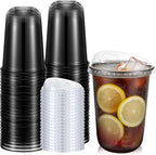 Ziliny 50 Sets Clear Plastic Coffee Cups by Ziliny