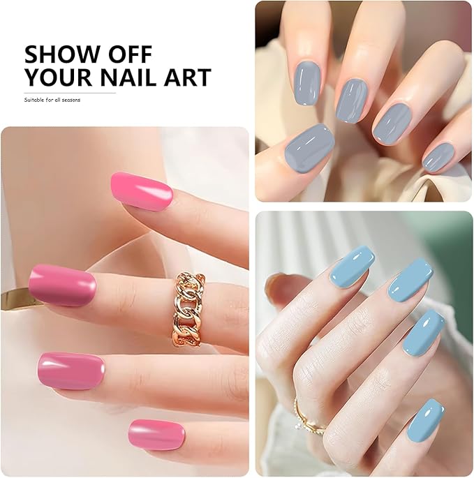 DANNEASY 224PCS/16 Sheets Nail Polish Strips - Dusky Solid, Gel Nail Stickers Full Nail Wraps, UV Free | Easy to Stick | Adhesive Sticker Nails for Women with 1 File, 1 Cuticle Stick