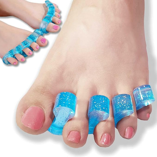 2 Pairs Gel Toe Separators – Toe Spacers & Straighteners for Bunion Relief, Hammer Toe, Overlapping Toes – Toe Stretchers for Men & Women