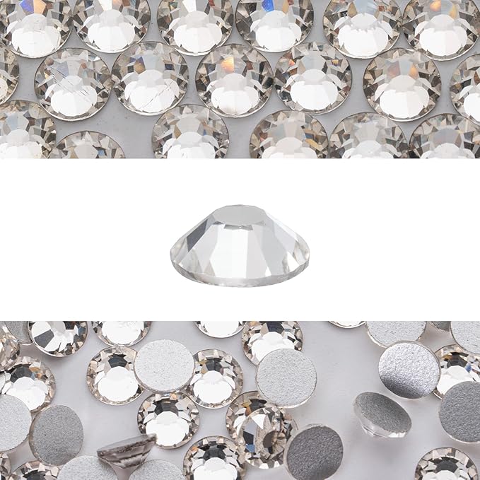Novani 3000pcs Crystal Clear Rhinestones Flat Back Rhinestone Glass Diamonds Round Gems for Nail Art and Crafting Decorations,SS8,2.3-2.5mm