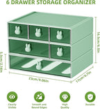 Marbrasse Desk Organizer with 6 Drawers, 3 Tier Stackable Storage Drawers - Image 2