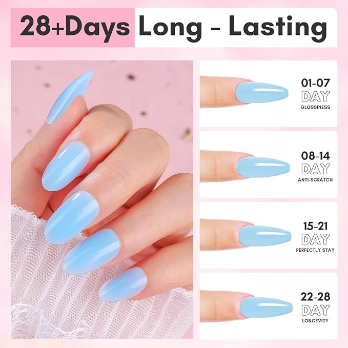 Makartt Poly Nail Gel: Tender Blue Color, 50ML Large Tubes, Strong Builder for Extension Strengthener 3D Diy, Half Solid Easy to Sculpt for Nails, Multifunctional Manicure Supplies Home Salon-Icy Blue