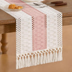 Boho Table Runner Summer Farmhouse Rustic Dining Dresser Scarf Home Decor | - Image 4