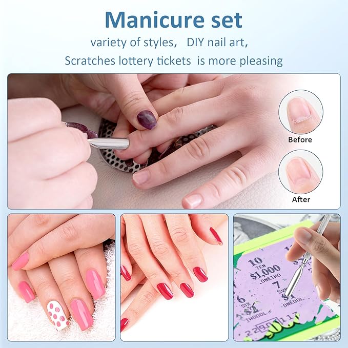 3PCS Cuticle Pusher and Gel Polish Remover Set with Nail Files, Salon Quality Metal Acetone Gel Nail Polish Peeler Scraper Durable Professional Manicure Pedicure Cleaner Tool For Fingernail Toenail