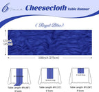 6 Pack Royal Blue Cheesecloth Table Runner, 17 x 108 inch, Semi Sheer Boho - Image 2