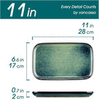 vancasso Stern Serving Platters Set of 4, 11 Inches Rectangular Ceramic Serving - Image 2