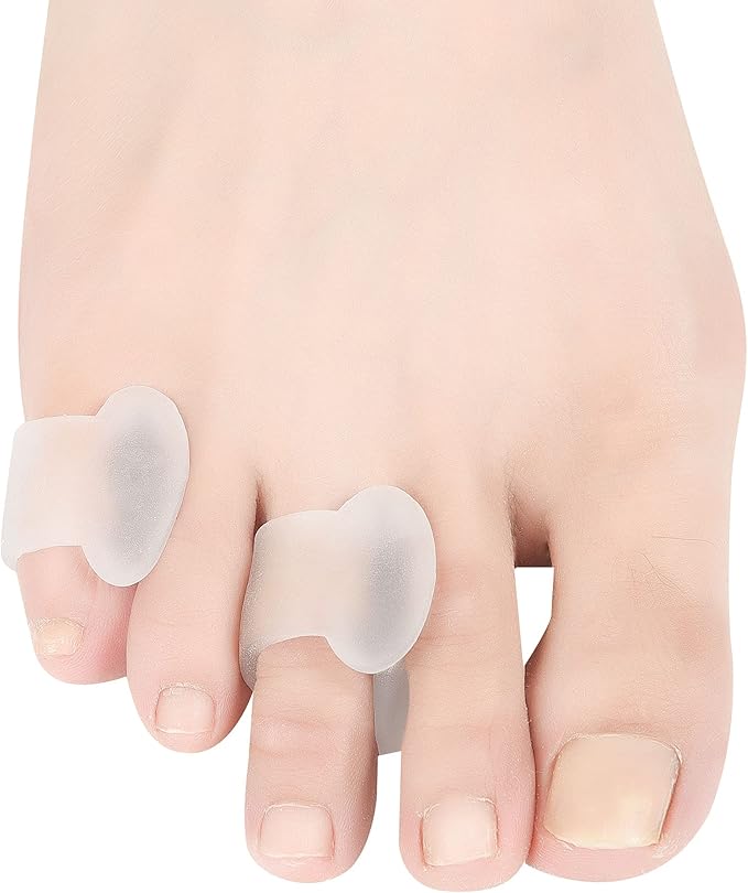 Pinky Toe Separators, Translucent Gel Toe Protector Spreader Small Silicone Toe Spacers, Cushions for Curled Overlapping Separate Toe Correct