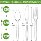 Pleafind 360 Count Plastic Silverware - Image 2