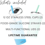 CUPKIN Reusable Cups with Lids, The Original Stackable 12 oz Stainless Steel - Image 9