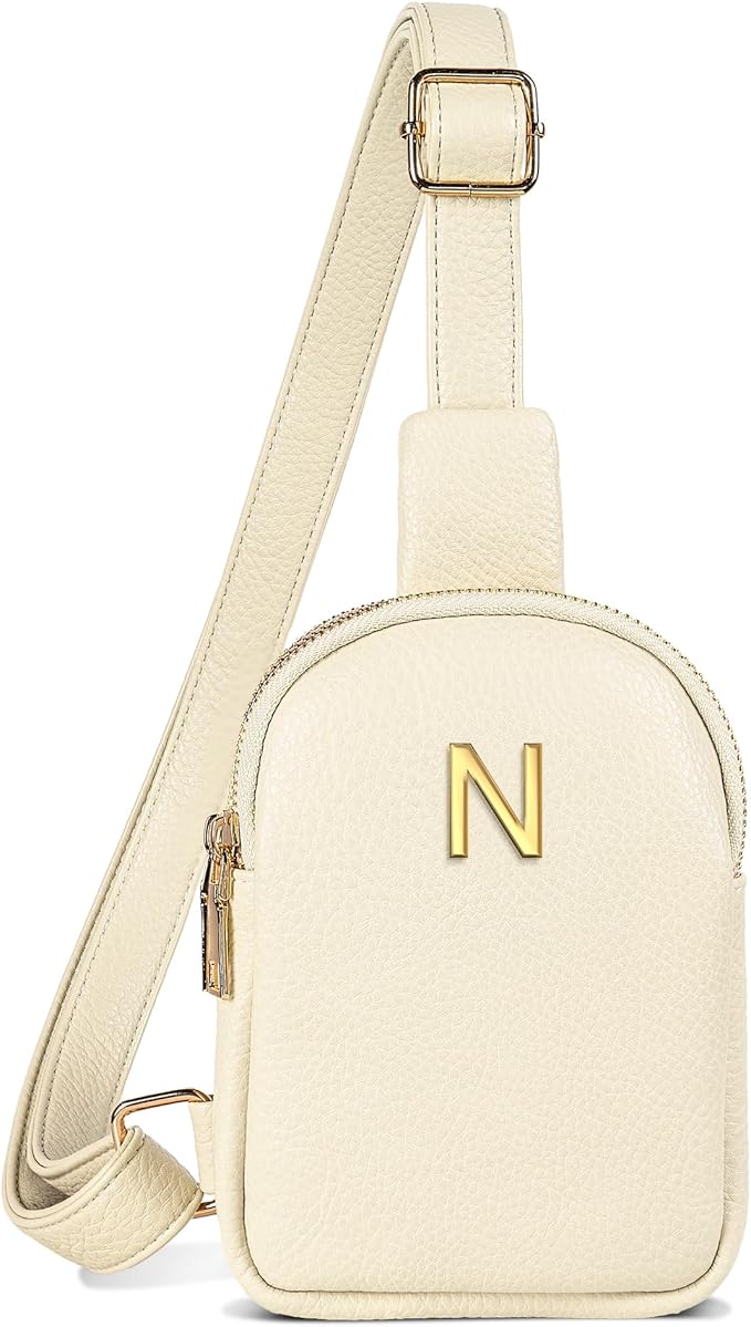 Gifts for 6 7 8 9 10 11 12 13 14 15 16 Year Old Girls, Initial Cross Body Fanny Pack, Cute Sling Purse for Teens, Travel Crossbody Bags for Daughter Granddaughter, Tween Girls Trendy Stuff