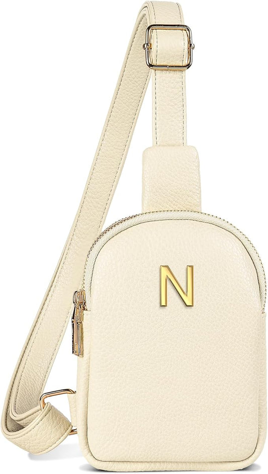 Gifts for 6 7 8 9 10 11 12 13 14 15 16 Year Old Girls, Initial Cross Body Fanny Pack, Cute Sling Purse for Teens, Travel Crossbody Bags for Daughter Granddaughter, Tween Girls Trendy Stuff