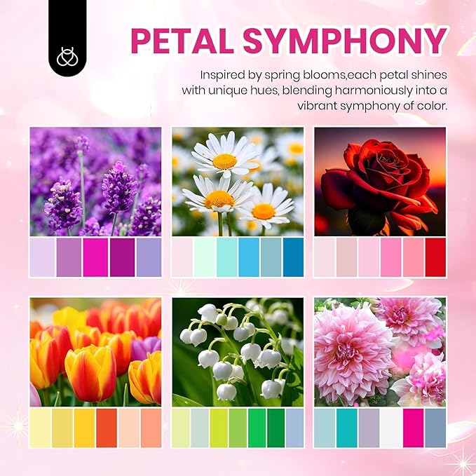 beetles Gel Nail Polish Set - 40 Pcs 36 Colors Nail Polish Kit Pink Red Green Blue Color Gel with Base&Glossy Matte Top Coat UV LED Petal Symphony Collection Nail Art Christmas Gifts for Women