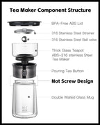 ZENS Modern Tea Infuser Teapot, One Touch Tea Maker - Image 7