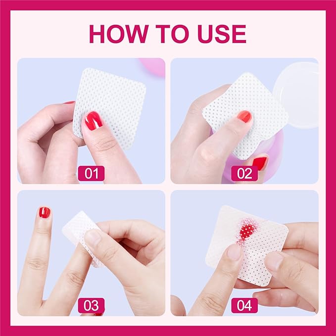 Lint Free Nail Wipes, 1200PCS White Lint Free Wipes Non-woven Fabric Gel Polish Remover Super Absorbent Soft Nail Polish Remover for Nail Salon, Home DIY