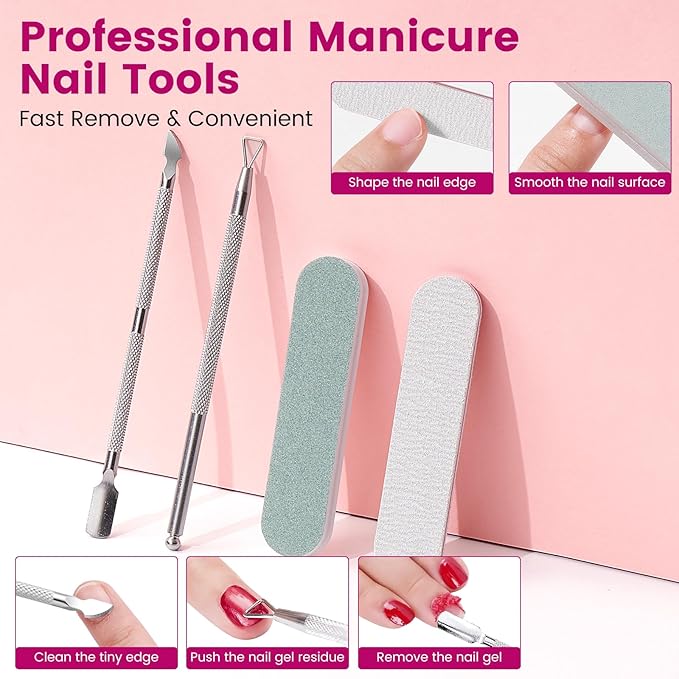 Quaferen Nail Soaking Bowl Acetone Proof: Soak off Gel Polish Dip Powder Remover Manicure Bowl with Triangle Cuticle Peeler and Cuticle Pusher for Women Nail Beginners Home Salon(Single Pink)