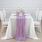 3 Pack Lilac Purple Cheesecloth Table Runner 120 Inch Boho Wedding Decor | - Image 4