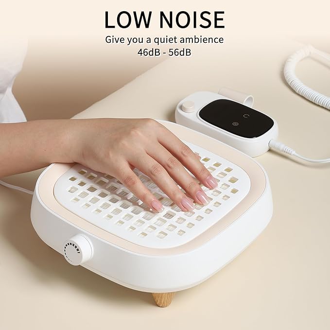 Nail Dust Collector with Reusable Filter, Powerful Brushless Vacuum Nail Dust Collector Extractor Electric Dust Suction Machine for Acrylic Gel Nail, Perfect for Home&Salon Use, Low Noise