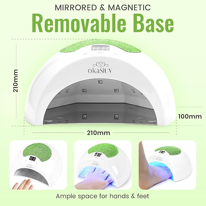 Rechargeable UV LED Nail Lamp with Diamond Design & Touch Control - 3 Timer Settings, Fast Curing for All Gel Polishes, Portable UV Nail Dryer for Professional Salon & Home