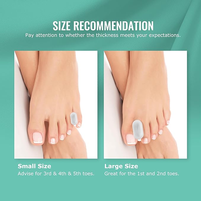 Welnove Upgraded Gel Toe Separators – 12-Pack Aloe Vera Extract Infused Silicone Toe Spacers for Straightening Overlapping Toes, Bunions, Calluses – Bunion Corrector for Men and Women