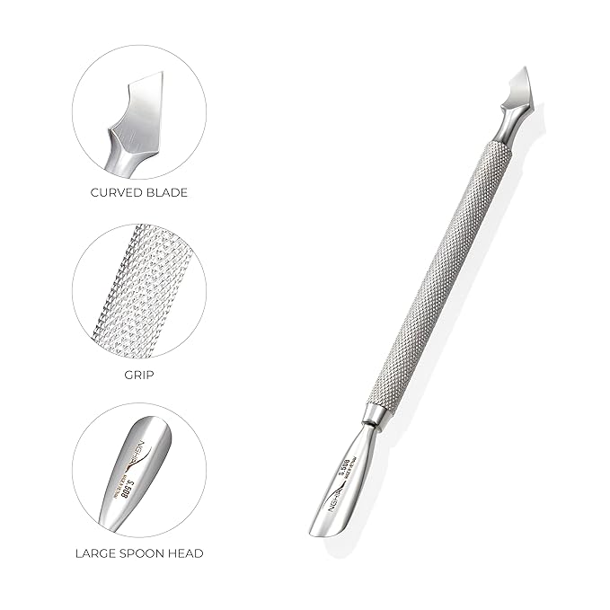 NGHIA Pusher - S-508 (Stainless Steel) | Double–Ended Nail Cleaner and Cuticle Pusher | Premium Quality for Nail Care | Ergonomic Design | Suitable for Professional & Home Use
