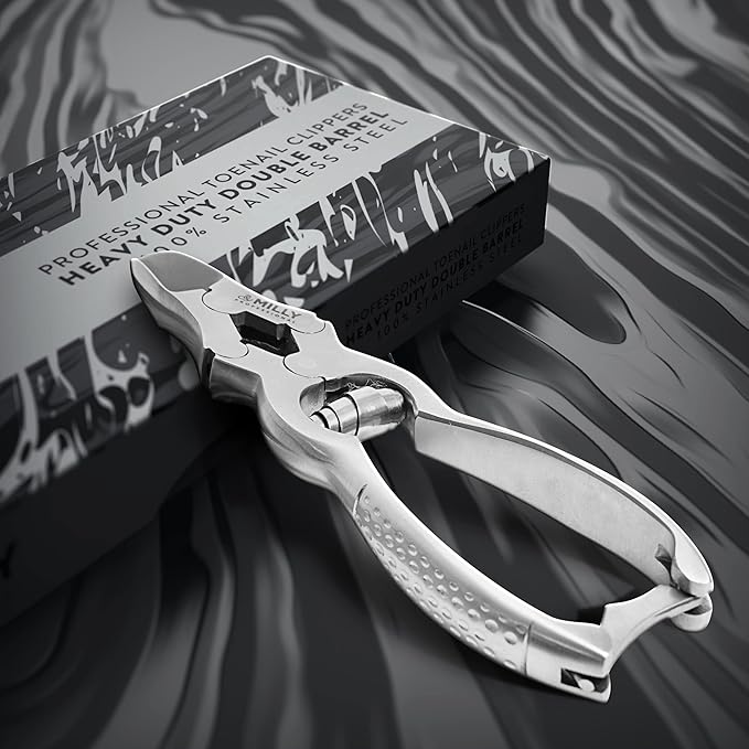 High Carbon Steel Professional Nail Clippers for Seniors & Podiatrist Toenail Clippers | Hammer Forged to Trim Thick or Hard Toenails | Heavy Duty Toenail Clippers for Thick Toenails (Silver)