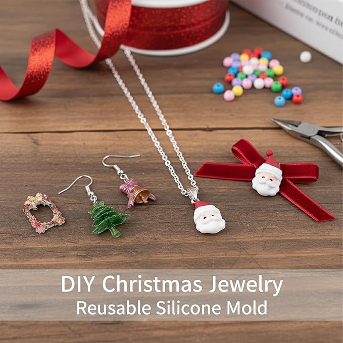 1 Pcs Christmas Silicone Nail Art Molds for Women Resin Nail Design