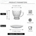 Glass Tea Cups and Saucers Set of 6 - Image 2