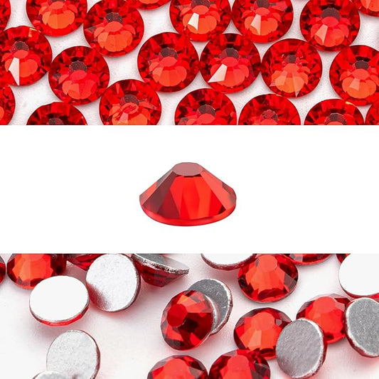 Novani 3000 Pieces Flatback Rhinestones Glass Round Gems Red Crystals for Nail Art DIY Crafts Clothes Shoes,SS20,4.6-4.8mm