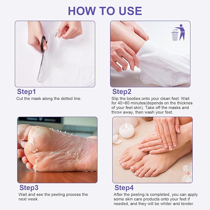 Foot Peel Mask Exfoliant for Peeling Off Calluses, Natural Exfoliator for Callus, Dry Dead Skin, Repair Rough Heels