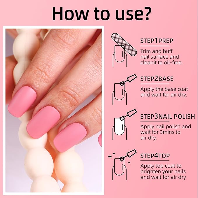 Matte Nail Polish Air Dry Nail Lacquer for Nail Art Varnish, Mist Effect Matte Finish Velvet Nail Polish, 0.35 fl oz (Soft Pink-15, 10 ML)