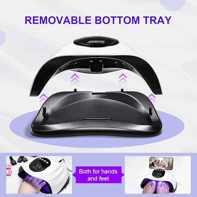 JODSONE Professional U V Nail Lamp with Phone Holder Automatic Sensor and 4 Timers Features 57 Bulbs Nail Lamp for Art Design