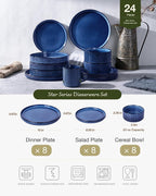 Famiware Star Ceramic Plates and Bowls Sets, Reactive Glaze Dishes - Image 7