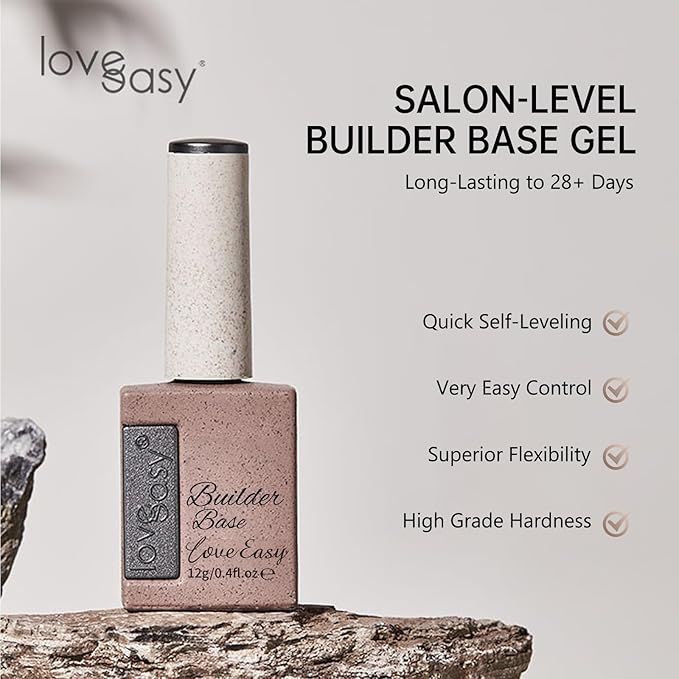 6-in-1 Builder Gel & Base Coat for Nails, Enhance Building Strengthening Apex Enhancement Soft Gel Polish, Beginner Friendly with Upgraded Brush (Pink, pH 5)