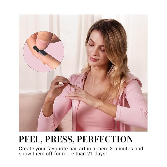 MelodySusie Semi Cured Gel Nail Strips, Candy Pink, Works with Nail Lamps, Salon Quality, Long Lasting, Easy to Apply, Includes 30Pcs, 2 Prep Pads, Nail File and Wooden Stick