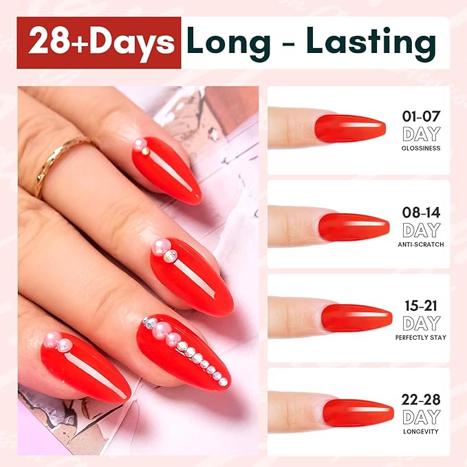 Makartt Poly Nail Gel 50ML Large Capacity, Red, Strong Builder for Extension Strengthener 3D Diy, Resistent Hard Gels for Nails, Multifunctional Manicure Supplies Home Salon-Crimson Cherry