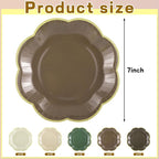 60 Pcs Woodland Baby Shower Party Plates 7 Inch Brown and Green Plates | Forest - Image 2