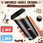 Honeydak 2 Pack 16 oz Double Walled Glass Coffee Mugs - Image 3