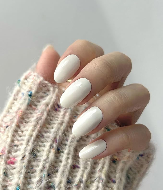 Nail Polish Strips - 22 Pcs Salon Quality Gel Nail Stickers - Long Lasting Wraps (Moonlight White)