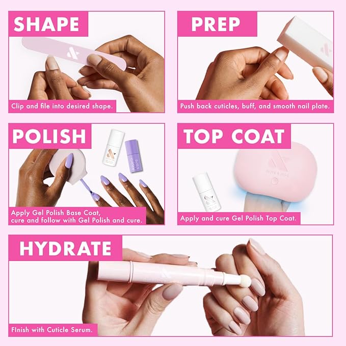 Olive & June Gel Polish | UV LED Nail Lamp Needed | Long Lasting Formula | Up to 21 Days of Wear | Damage-Free Removal | Salon-Quality Manicure at Home | The Queen Takes Her Tea with Milk Sheer Mauve