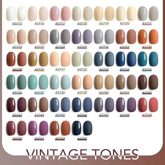 GAOY 42 Pcs Gel Nail Polish Kit, Nude Neutral Blue Burgundy Colors All Seasons Gel Nail Polish Set with Glossy & Matte Top Coat and Base Coat for Salon and DIY Manicure at Home