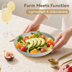 Wheat Straw Plates 9 Inch, Unbreakable Plastic Plates Reusable, Dinner Plates - Image 5