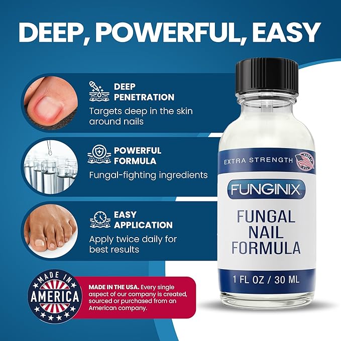 FUNGINIX Toenail Fungus Treatment Extra Strength - Antifungal Nail Treatment With 10% Undecylenic Acid & Tea Tree Oil - Nourished by 15+ Natural Oils & Botanicals - Made in USA (Packaging May Vary)