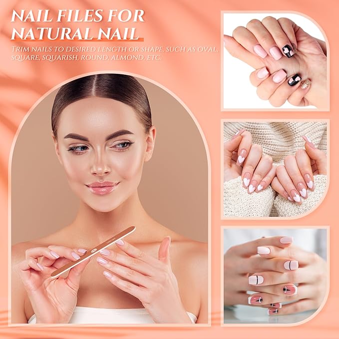 Nail Files 12-Pack 100/180 Grit Emery Board for Natural Nails, Double Sided Buffer with Portable Case for Natural & Acrylic Nails, Professional Fingernail Filer Millard
