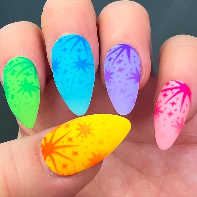 SheModern STICKY BLACK + WHITE + CLEAR Stamping Polishes (Set 1) For Nail Art Design Air-Dry Collection. More Transfer Time with Tacky Surface for Easy Adhere of Pigment, Glitter