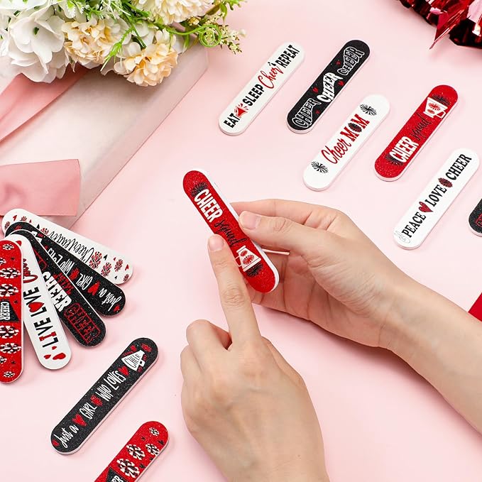 50 Pack Cheerleader Gifts Bulk for Team Funny Cheerleaders Nail Files Party Favors Cheer Gifts Cheerleading Favors for Women Girls Teammates