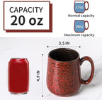 HASENSE Large Coffee Mugs Set of 2, Ceramic 20 oz Coffee Cups - Image 2