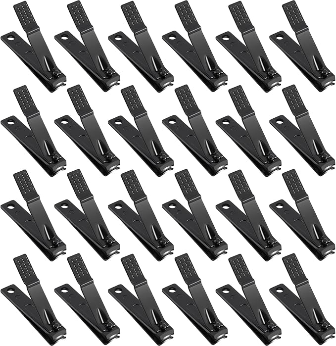 Nail Clippers Set,24 Pack Stainless Steel Nail Clippers Bulk,Black Nail Cutter,Ultra Sharp Sturdy Fingernail Clippers and Toenail Clippers for Women Men(24 Pcs-Black)